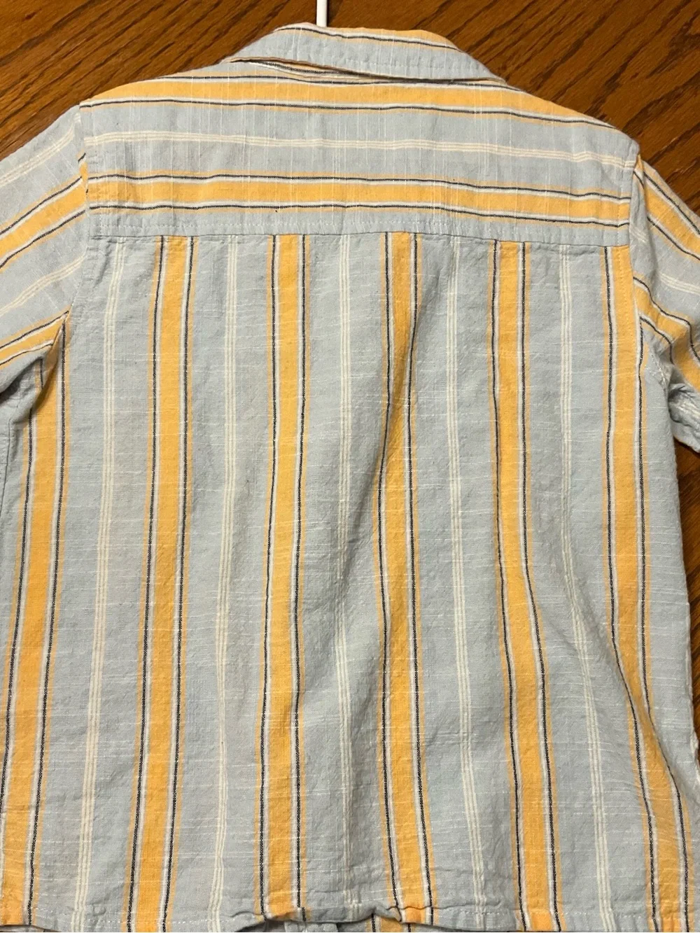 Tony Hawk Light Blue, Yellow and White Striped Button-Down Shirt